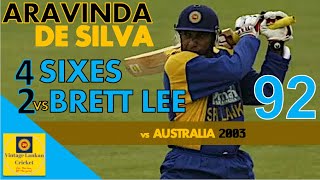 Counterattacking Aravinda De Silva 92 with 2 massive 6s vs Brett Lee 4x9 6x4 [upl. by Airahcaz]