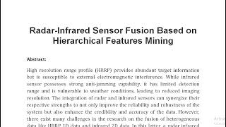 Radar Infrared Sensor Fusion Based on Hierarchical Features Mining [upl. by Obala]