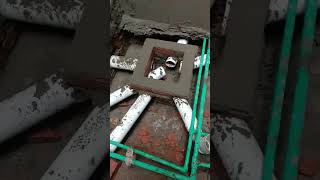 Installing drainage pipelinediy shorts viralshortstipsplumbingpipesexperiment [upl. by Aelsel]