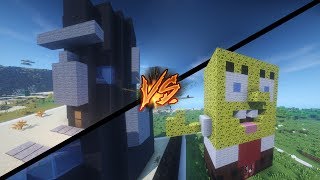 ✔️ Casa de BOB ESPONJA vs Casa de CALAMARDO con ROVI23  MINECRAFT [upl. by Ahcsat]