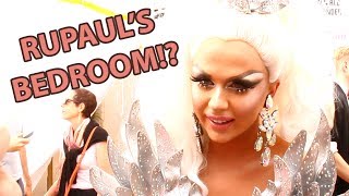 What Does RUPAULS BEDROOM look like  Drag Race Season 9 Finale Red Carpet [upl. by Reibaj]