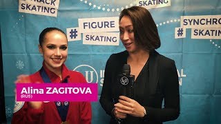 Alina Zagitova World Champ 2019 FS Interview B [upl. by Ecnarret]