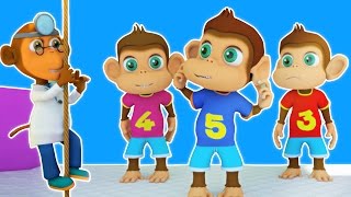 cinco macacos pequenos  3D canção crianças em português  Five Little Monkeys [upl. by Silvio163]