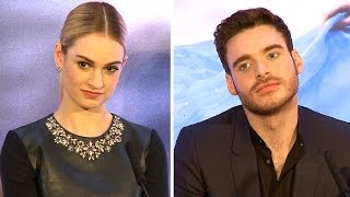 Cinderella Lily James amp Richard Madden Interview  First Ballroom Dance [upl. by Marek]