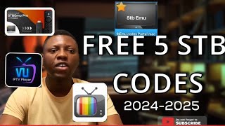 5 Free Super working STB Emu codes 2024 2025 with Vu iptv player premium for free😍 [upl. by Ylatan30]