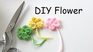 How to Crochet a Simple Flower  Easy Crochet Flower Appliqué  Small Crochet Flowers  Quick Craft￼ [upl. by Namijneb136]