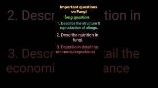 Important question on fungi bsc 1st year botany [upl. by Malvin554]