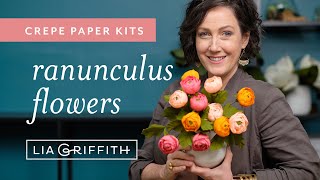 Crepe Paper Ranunculus Flower Kit full tutorial [upl. by Odoric304]