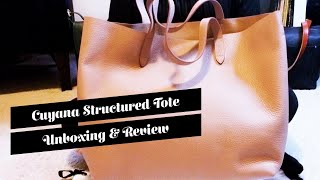 Cuyana Classic Structured Leather Tote Bag Unboxing amp Review [upl. by Sutherlan]