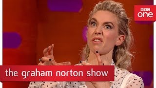 Vanessa Kirby recognised as Princess Margaret swigging her journey juice  The Graham Norton Show [upl. by Adnuhsed806]