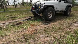 Scotch block test They prevent my lighter Jeep from sliding when winching larger vehicles [upl. by Tilden]