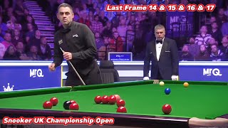 Snooker UK Championship Open Ronnie O’Sullivan VS Ali Carter  Last Frame 14 amp 15 amp 16 amp 17 [upl. by Catima]