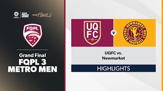 FQPL 3 Metro Men Grand Final  UQFC vs Newmarket Highlights [upl. by Suehtomit489]