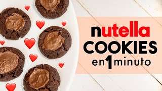 GALLETAS de NUTELLA en MICROONDAS 🍪  en 1 minuto [upl. by Eilyr]