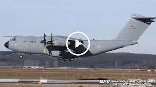 Airbus A400M Atlas  German Air Force 5426  landing at Memmingen Airport [upl. by Artenal]