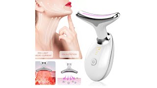 Thermal Neck Lifting and Tighten Massager Electric Microcurrent Wrinkle Face Beauty Device for Woman [upl. by Crandell]