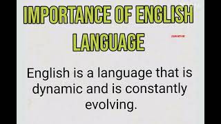 Importance of English language 10 lines on importance of English language [upl. by Newbill158]