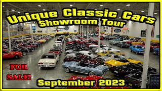 OVER 190 CARS amp TRUCKS  For Sale  Unique Classic Cars Showroom Tour  September 2023  Car Show [upl. by Eniala]