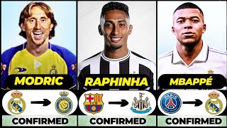 🔥 LATEST CONFIRMED TRANSFERS amp RUMOURS ft Mbappe Modric Raphinhaetc [upl. by Atikin]