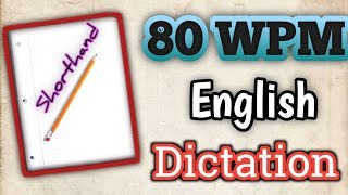 stenographysikho 80 wpm English Dictation  Shorthand 80 wpm Dictation  stenography Dictation [upl. by Yliab]