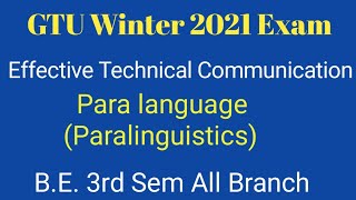 Para language  Paralinguistic  ETC  Chapter  1  Dynamics Of Communication  BESem3 [upl. by Rehprotsirhc]