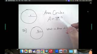 Geometry 106 Notes Circumference amp Area of Circles [upl. by Lilllie]