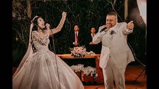 Noivos contam testemunho no casamento  Vejam o milagre que Deus fez [upl. by Yasmine]