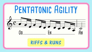 Pentatonic Descending Riffs and Runs for Vocal Agility  Oo Eh Ah [upl. by Ihcego]