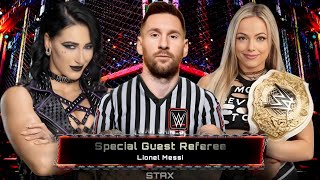 Special Guest Referee Lionel Messi Match  Liv Morgan VS Rhea Ripley  WWE 2K24 [upl. by Odnesor]