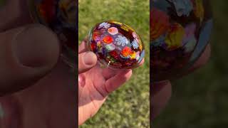 Millefiori Glass Flower Paperweight glassblowing [upl. by Duomham594]