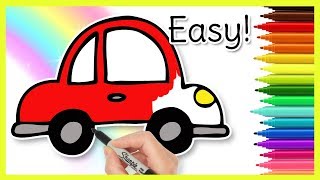 How to Draw a CAR  Easy Kids Drawings [upl. by Nennerb831]