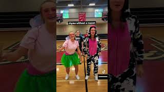 rhyme without a reason day at cheer practice tiktok relate hair cheer trend twin funny [upl. by Asinet]