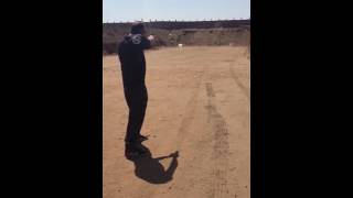 Shooting the Glock 17 Pistol at a steel target from 50 yards [upl. by Nylyak]