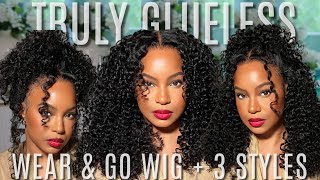 NEW quotMquot CAP WEAR amp GO GLUELESS Curly Wig for BEGINNERS  3 STYLES  PRECUT amp PREPLUCKEDCURLYME HAIR [upl. by Eaver]