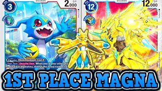 1st Place Locals Magnamon X Deck BT16 Format [upl. by Norrat]