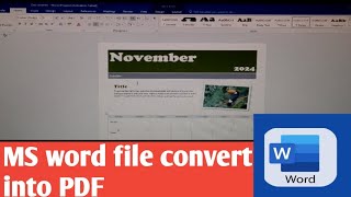 How to convert MS word file into PDF [upl. by Forsyth]