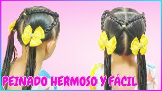 🤩 PEINADO DE NIÑAS EN 5 MINUTOS  cute hairstyle for girls [upl. by Drofnelg]