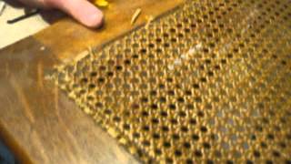 Chair Caning HowTo 3 removing old cane [upl. by Oivat]