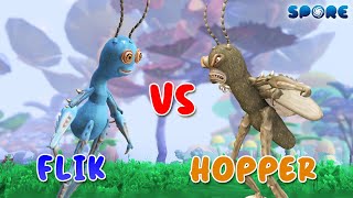 Flik vs Hopper  Insect Cartoon FaceOff S1E2  SPORE [upl. by Penny]