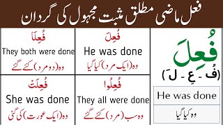 Arabic Verb Conjugations  Past Indefinite  Passive Voice Lesson No 02 [upl. by Enelyam286]