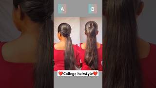 ❤️ college hairstyle 😍 trending short hairstyle subscribe [upl. by Iem]