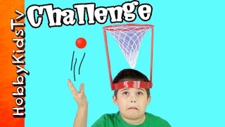 Basket Case Challenge Head Hoop Game with HobbyKidsTV [upl. by Einama818]