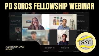 PD Soros Fellowship Goldwater Scholars Discuss Applying amp the PD Soros Community [upl. by Weiner]