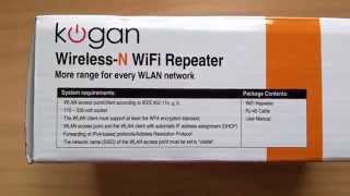 Unboxing Kogan WiFi Range Extender Wireless N Repeater [upl. by Nerua]