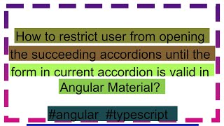 How to restrict user from opening the succeeding accordions until the form in current accordion is [upl. by Annora]