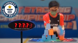 Fastest Speed Stacking EVER  Guinness World Records [upl. by Parthena375]