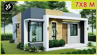 2 BEDROOM BOX TYPE HOUSE DESIGN IDEA  7x8 meters  Simple House Design [upl. by Ailecra621]