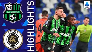 Sassuolo 41 Spezia  Berardi strikes twice in emphatic Sassuolo win  Serie A 202122 [upl. by Annoyk146]