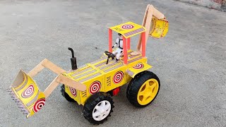 How to make matchbox bulldozer tractor at Home Tractor Backhoe Loader  Mini Toy Caltiwetar Project [upl. by Amado]