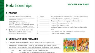 English File Intermediate Student’s book 3rd edition 319 320 Relationships Vocabulary [upl. by Nirtak]